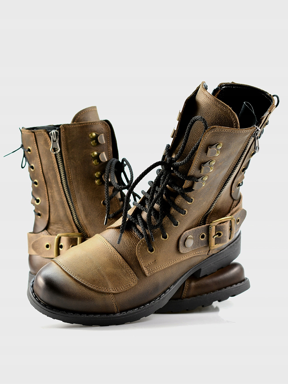 Skórzane Buty Motocyklowe All Ride Sonny brązowe 43 Rodzaj Męskie