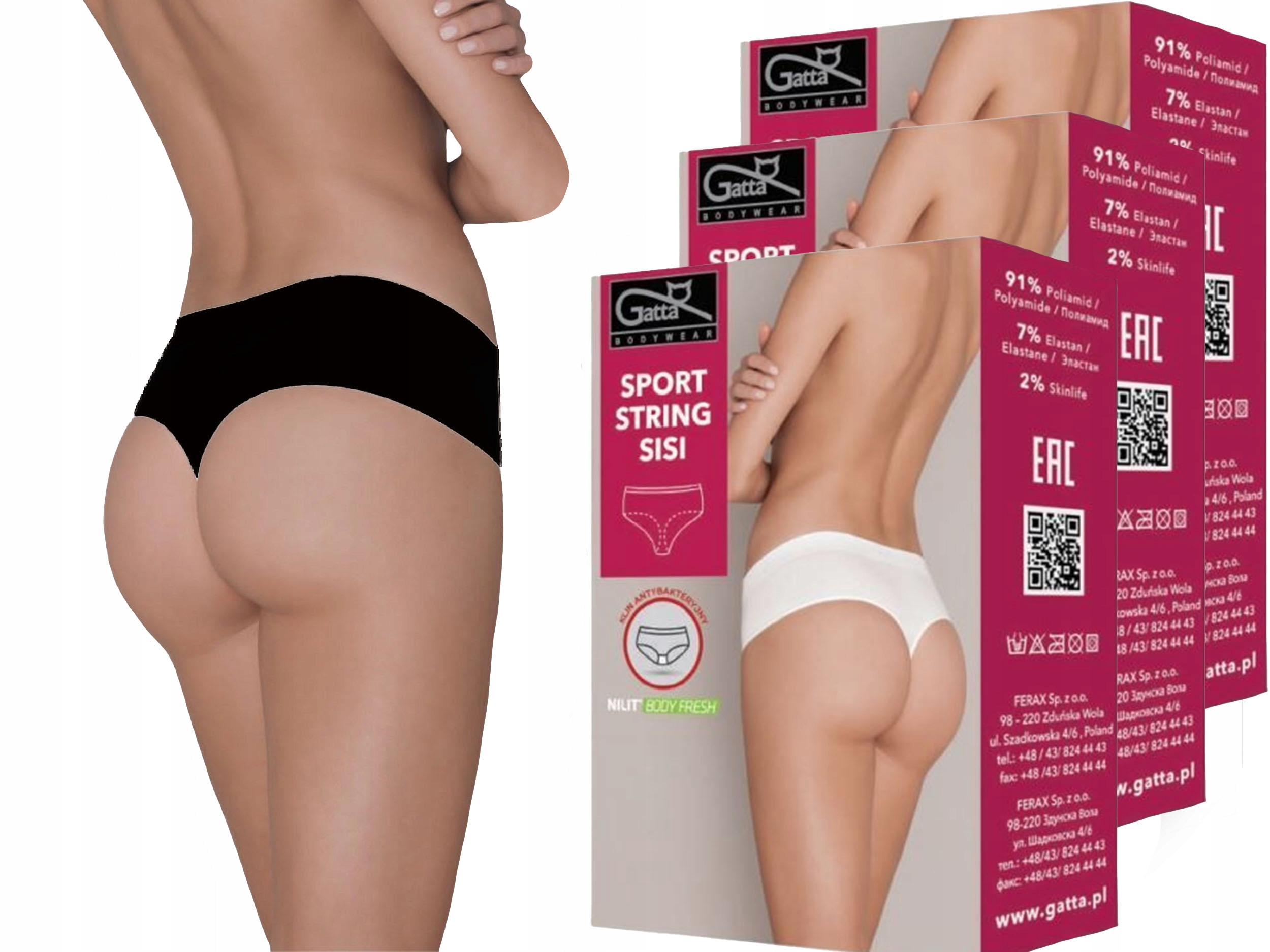 

Stringi sportowe Gatta Sisi czarny XL 3pak