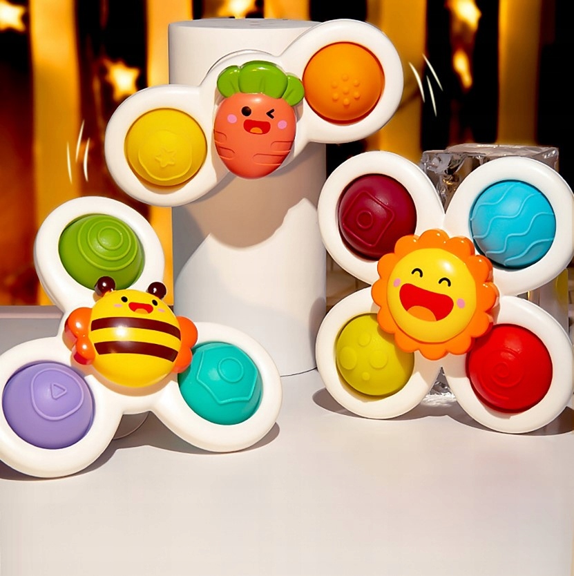 3 SZT FIDGET SPINNER PRZYSSAWKA GRZECHOTKA SENSORYCZNA ZABAWKA DO KĄPIELI Certyfikaty, opinie, atesty CE EN 71