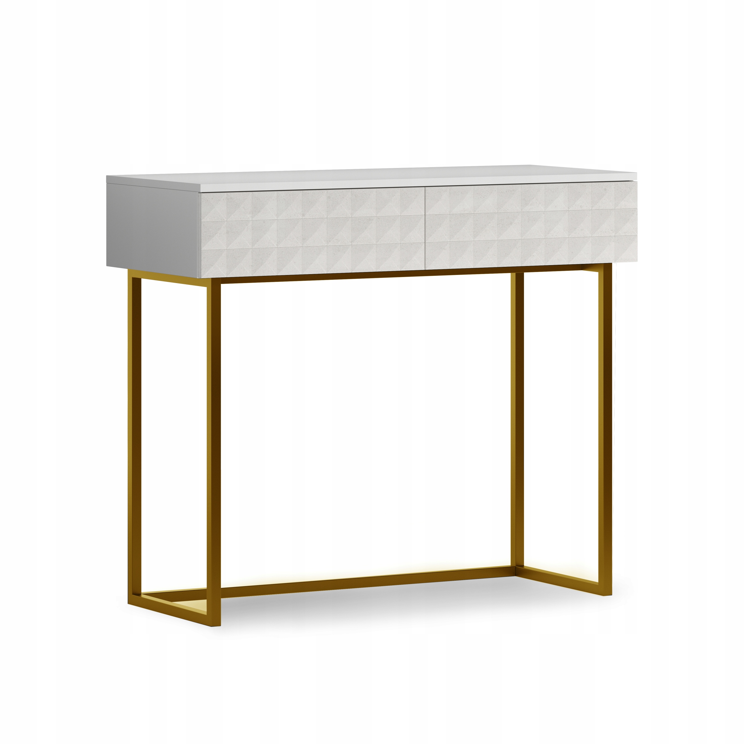 Konsola Shtabe Simple 7011 biały, złoty biały połysk 94,4 x 82,7 x 40cm