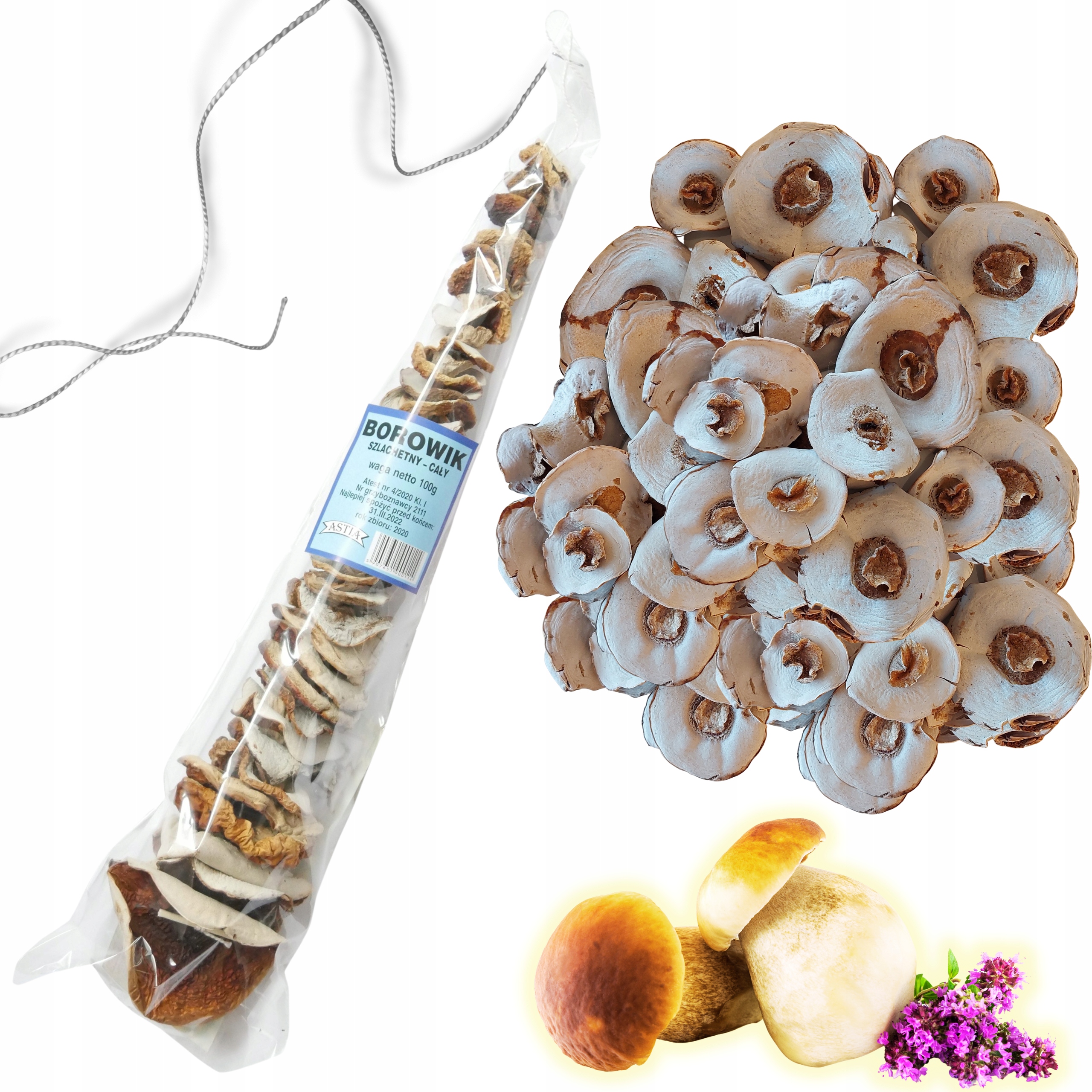 Hřib sušené houby sušené na nitce věnec Nitka Bílá Extra 100 g