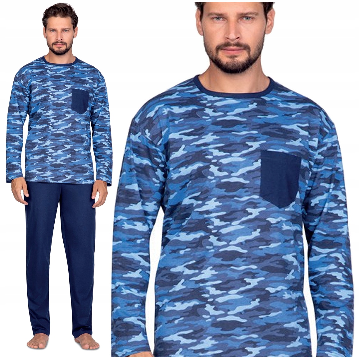 

Regina 596 Moro piżama męska w1 długa bawełna L