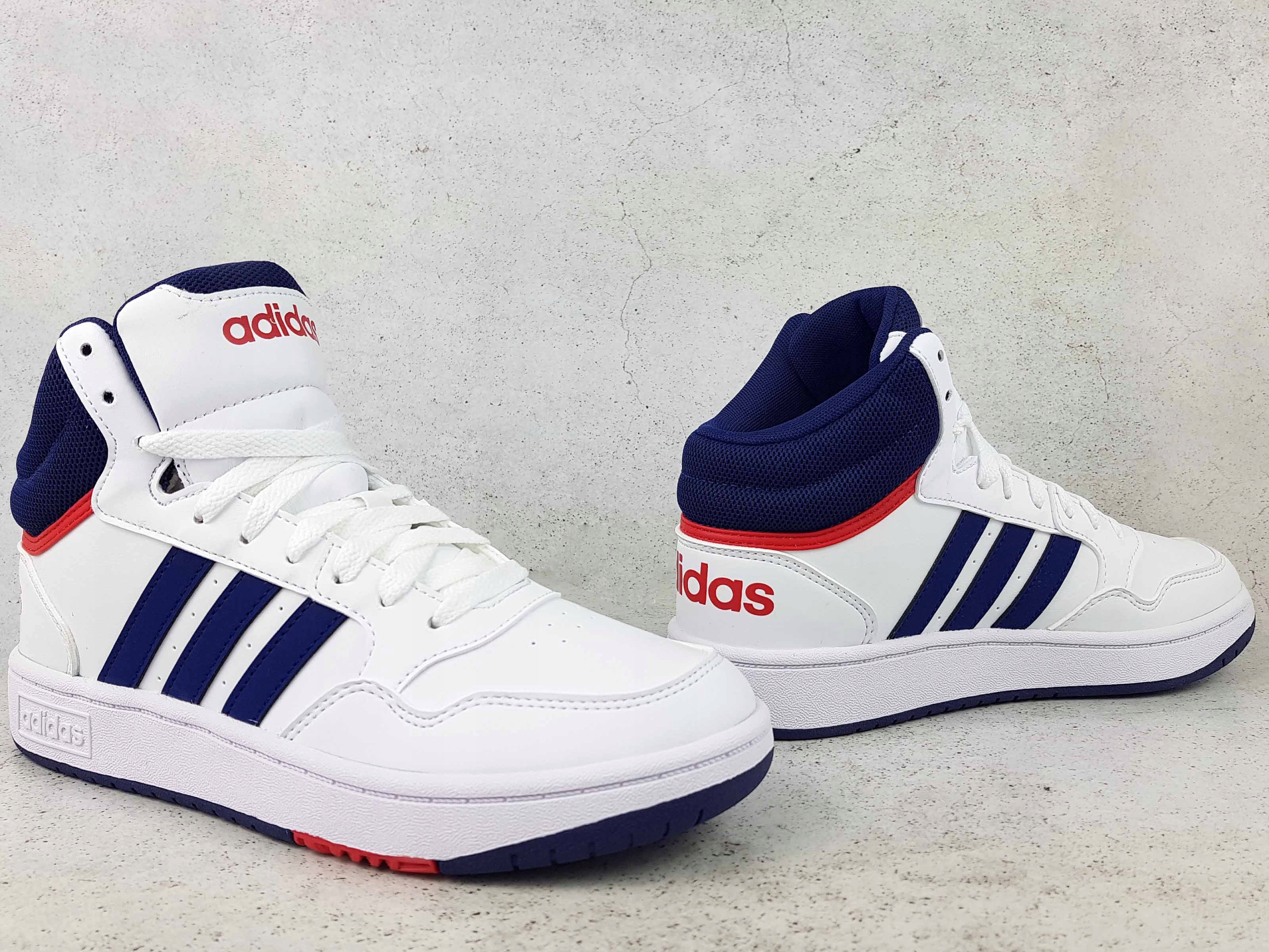 ADIDAS HOOPS 3.0 MID GZ9647 FORUM BUTY WYSOKIE BIAŁE Wzór dominujący bez wzoru
