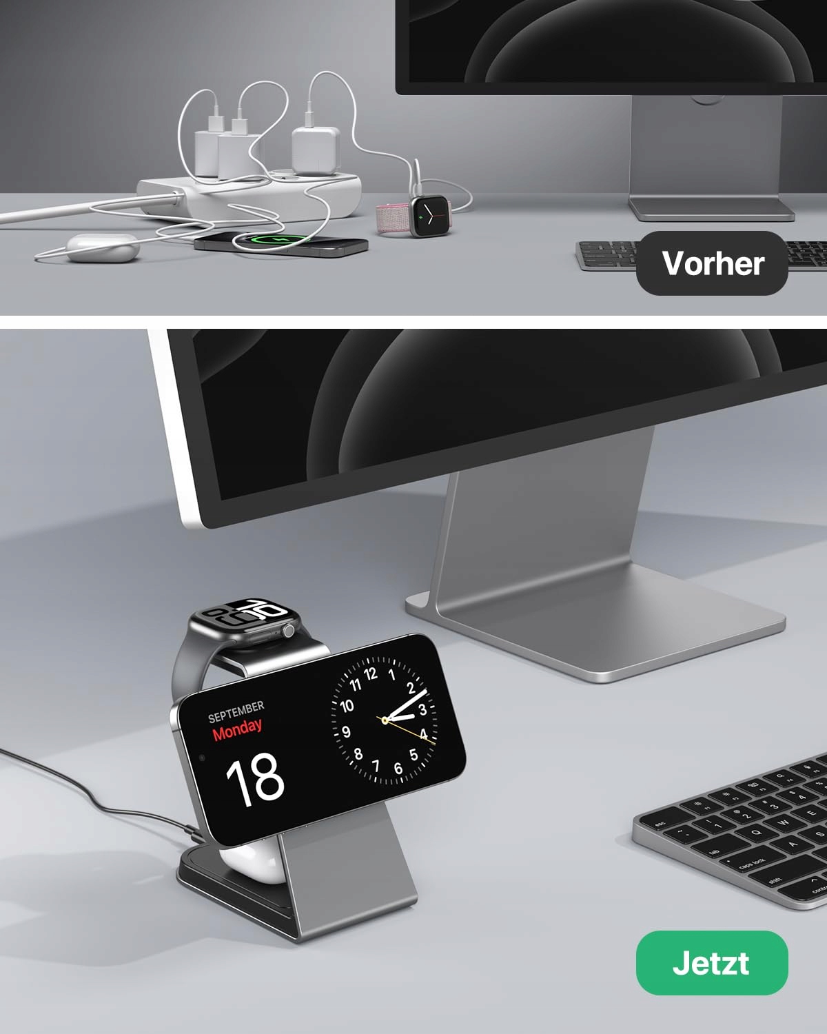 MAG-SAFE Stacja Ładowania 3w1 Dla iPhone Apple Watch AirPods — miniatura 5