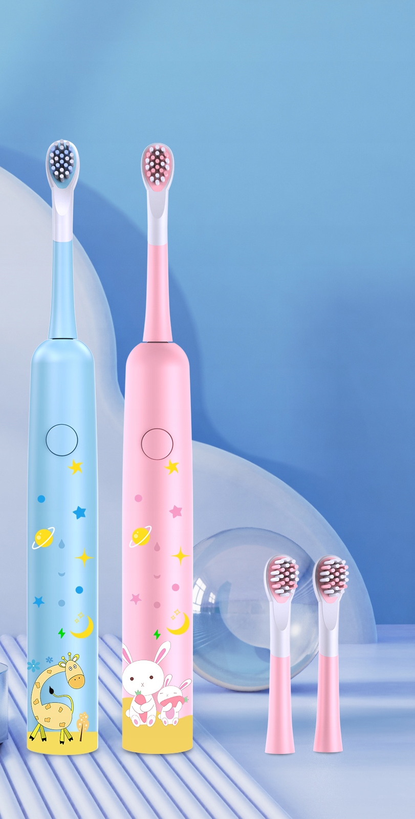 SZCZOTECZKA SONICZNA ELEKTRYCZNA DLA DZIECI DO ZĘBÓW RÓŻOWA HEELLY Model AMG X500