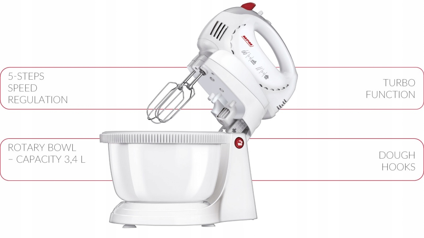 MIKSER Z MISĄ OBROTOWĄ ROBOT KUCHENNY MMR-17 MOCNY Model MMR-17Z