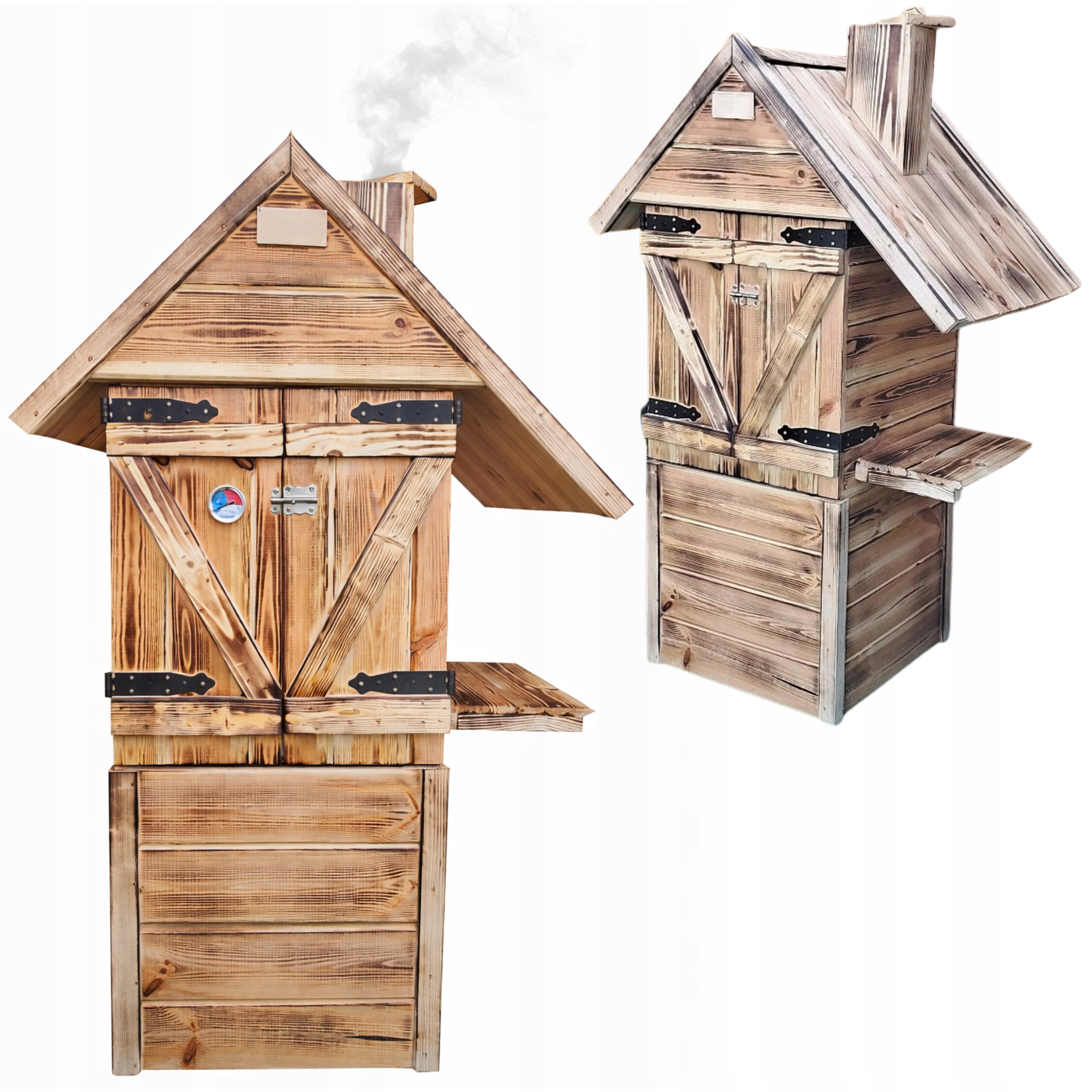Drevená záhradná udiareň Goralská strecha Sada Darčeky 180x50x50 cm