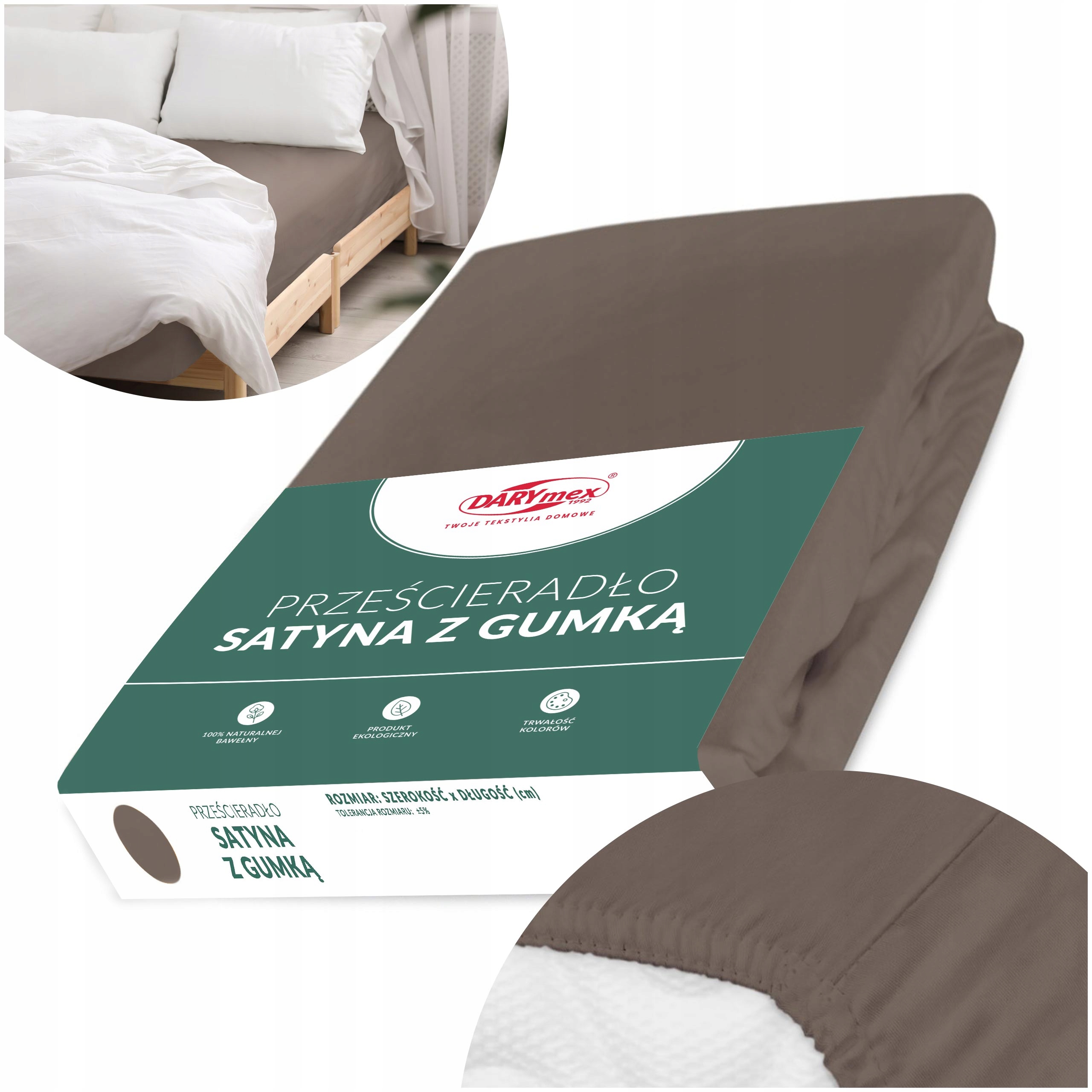 Prostěradlo bavlněné s gumičkou 200x220 Prodyšný Satén Spousta Barev