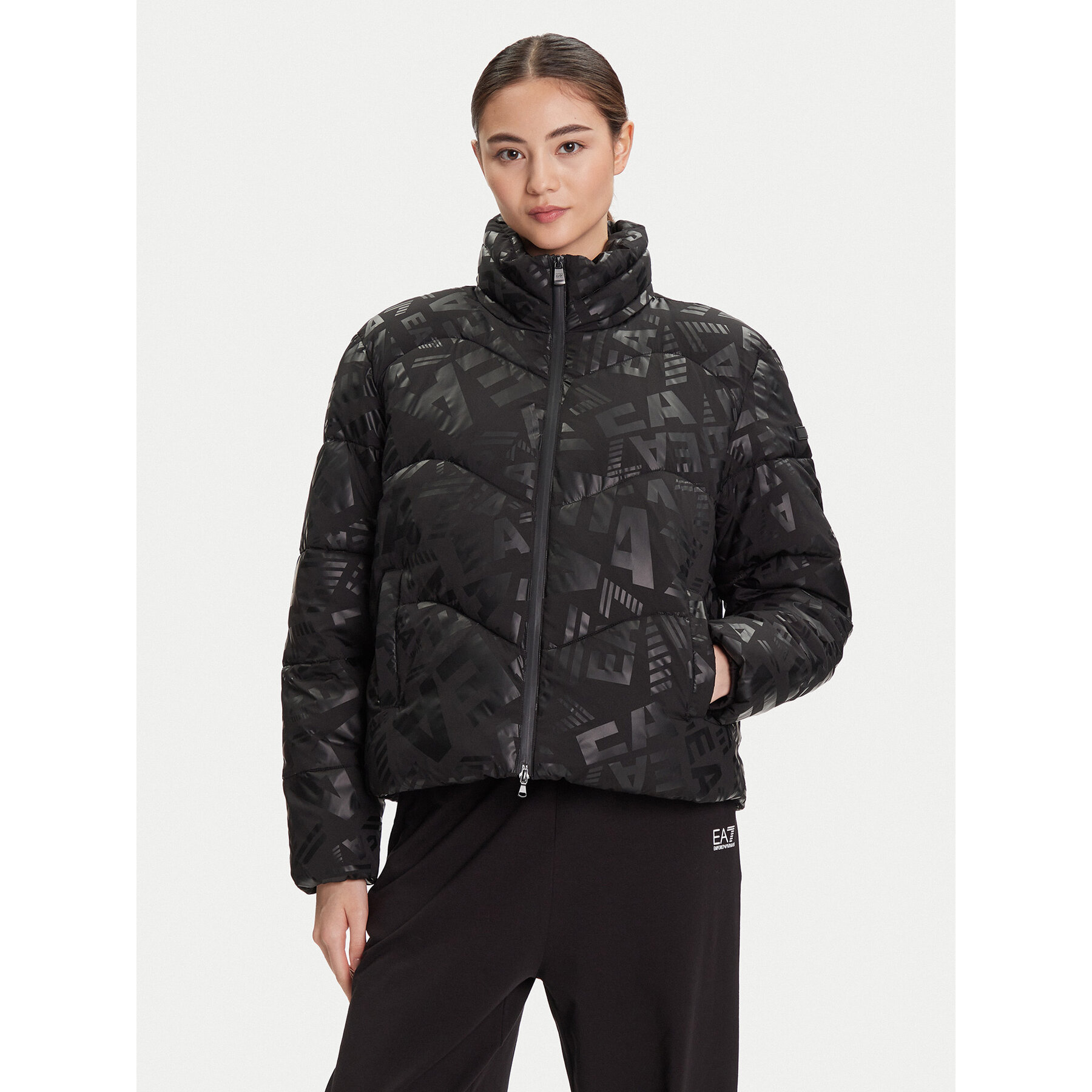 Ea7 Emporio Armani Damskie Kurtka zimowa Czarny