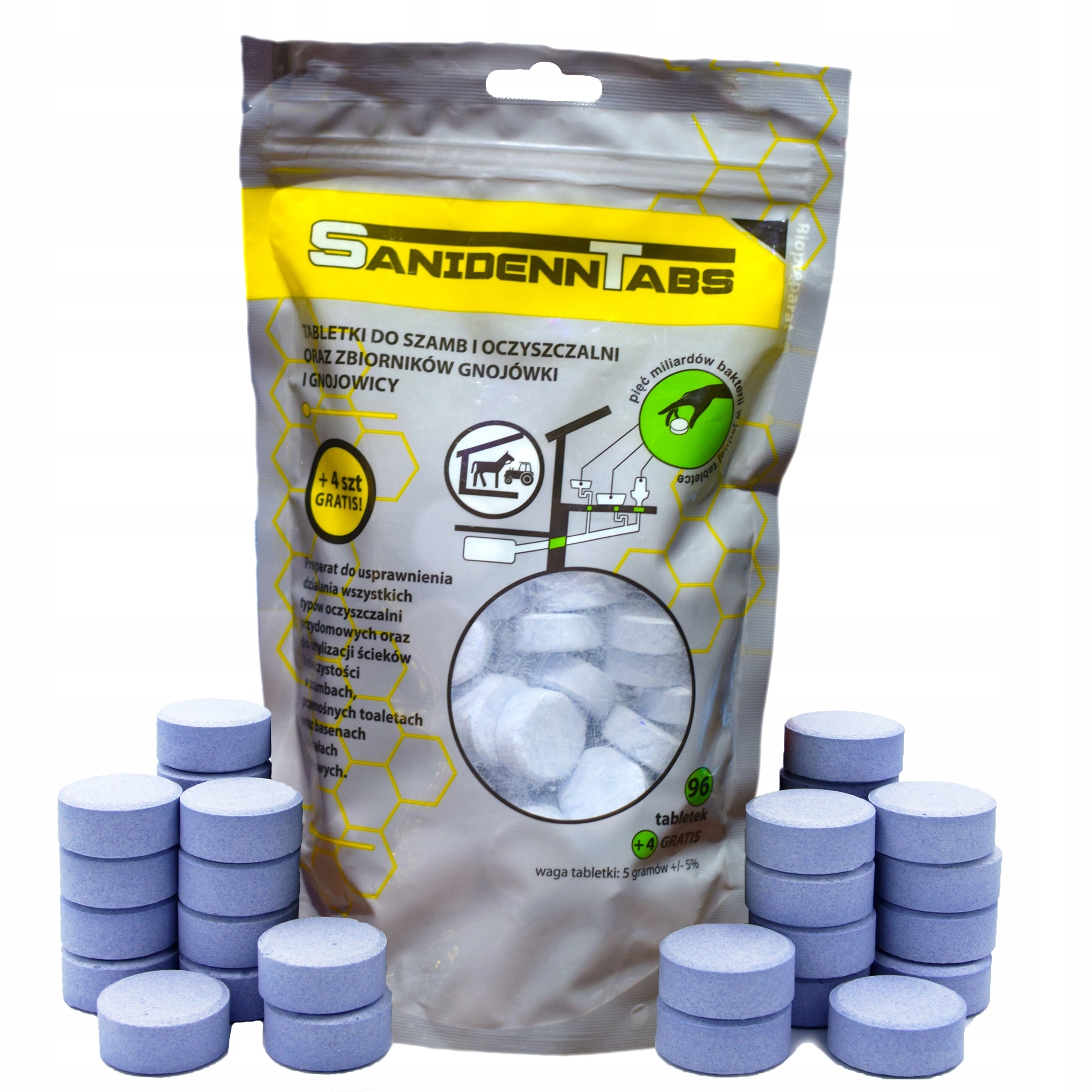 Sanidenn 96+4 Tabs Bakterie Do Čističky Septiků