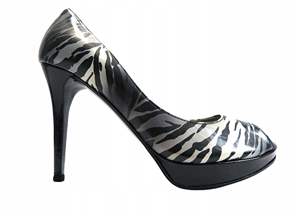 Boty M.Bolucci 37 Zebra kožené, bezprsté, na platformě kožené