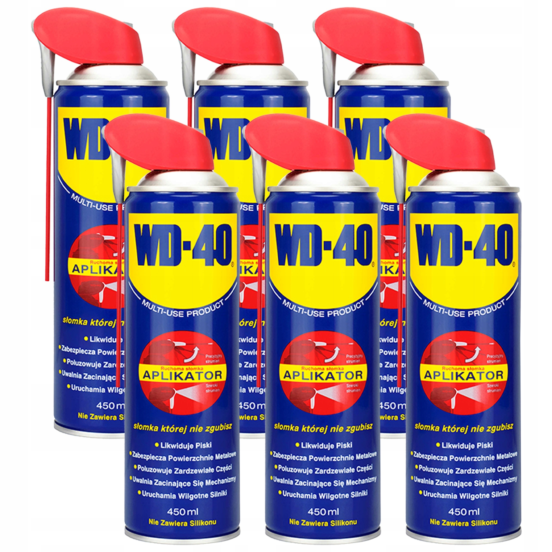 6x WD-40 Preparat Wielofunkcyjny Z Aplikatorem 450 ml