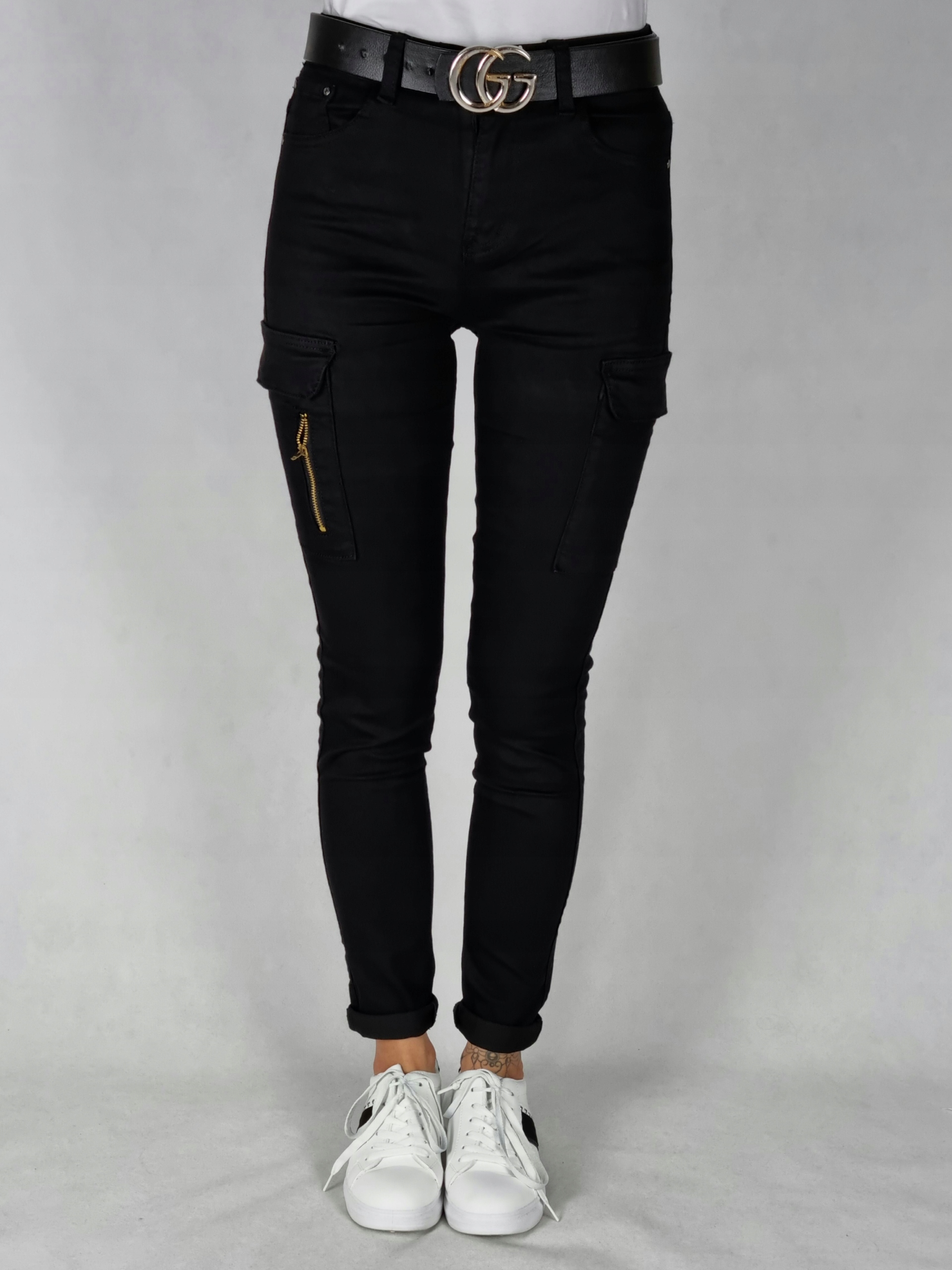 SPODNIE BOJÓWKI CZARNE PLUS SIZE ROZMIAR 42/XL Marka inna