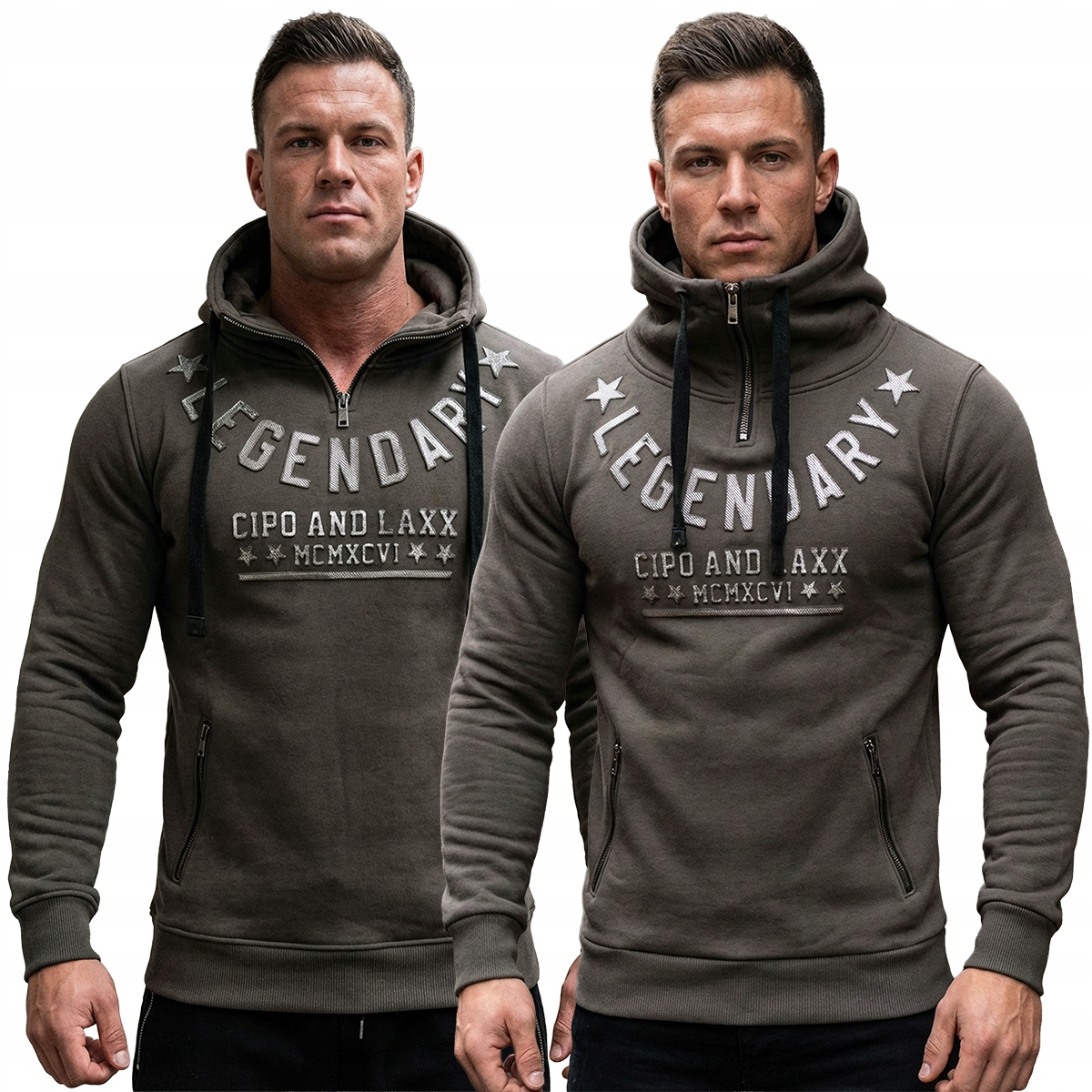 Cipo Baxx Ciepła Bluza Męska Zamki Stójka Legendary