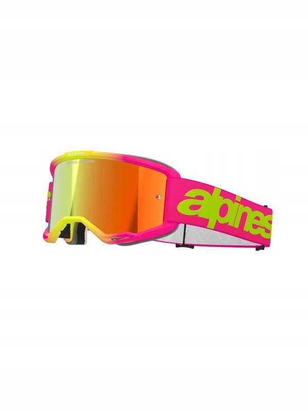 Ochranné Okuliare Alpinestars Vision 5 Wordmark Ružovo-žlté Zrkadlové Červený Kríž
