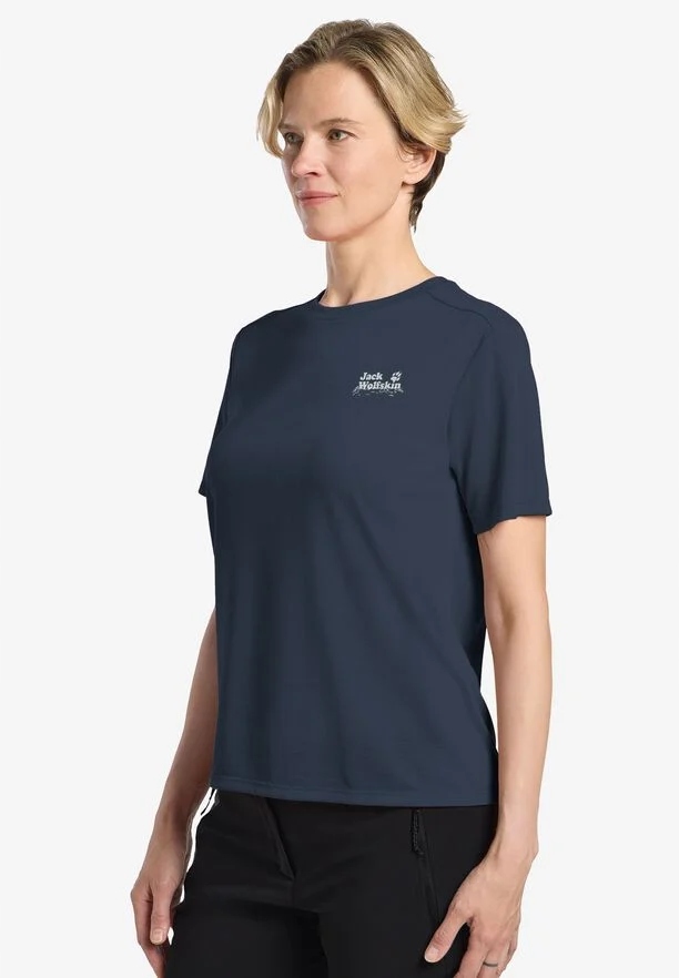 Koszulka Damska Jack Wolfskin Vonnan Graphic T Midnight Sky XL