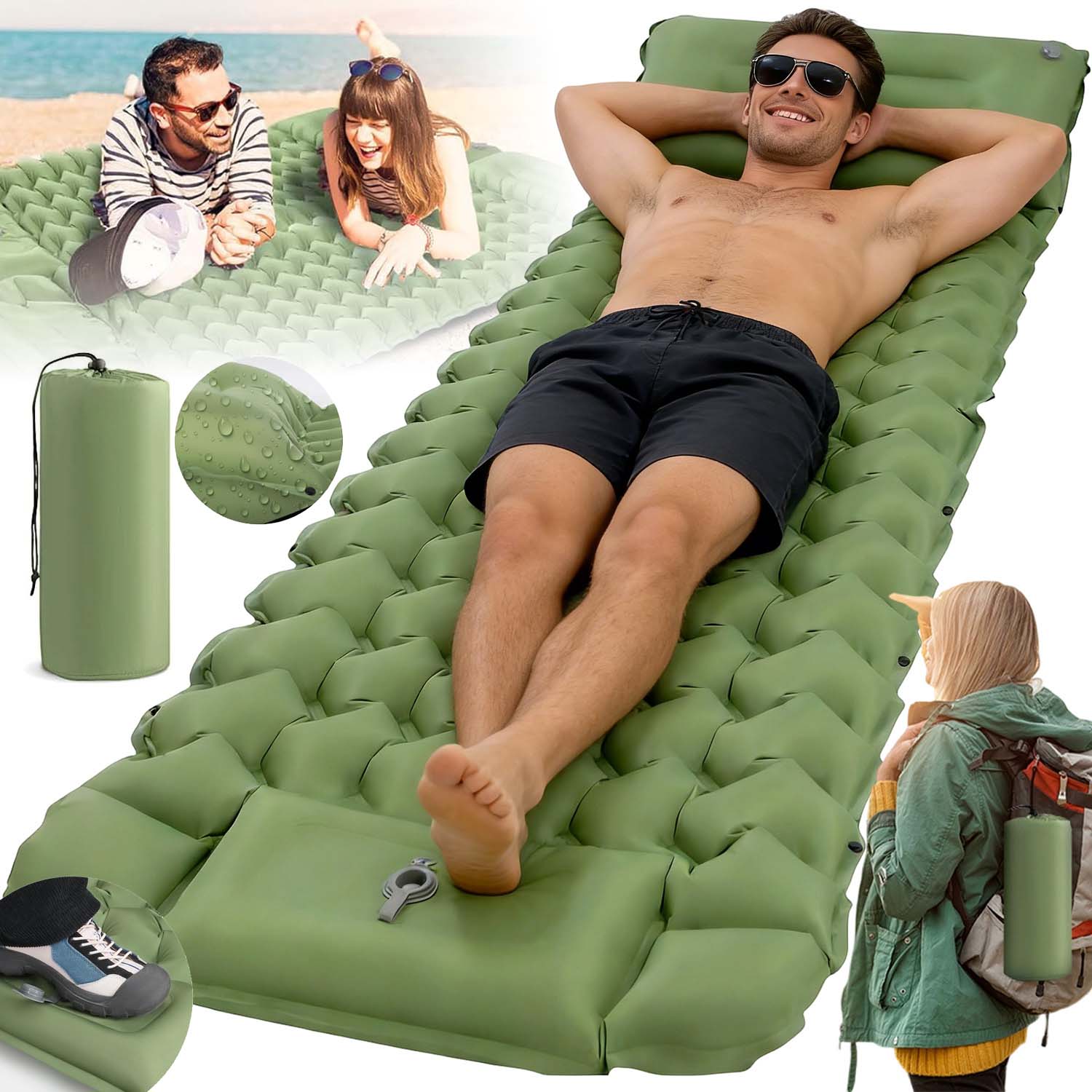 Samonafukovací Turistická Kempingová Podložka Pod Stan 200*66*9 CM Přenosná