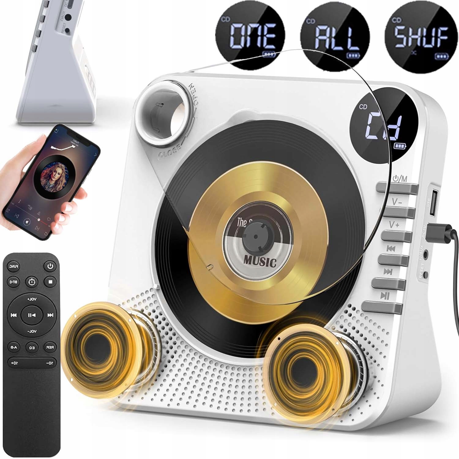 Přenosný CD Přehrávač S Bluetooth 5.0 Reproduktorem, Rádiem A Časovačem