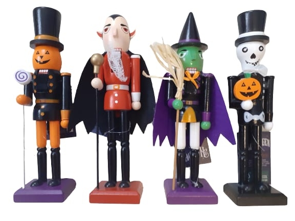 4 x Louskáček Set: Baba Jaga, Vlad Dracula, Dýně, Skeletor