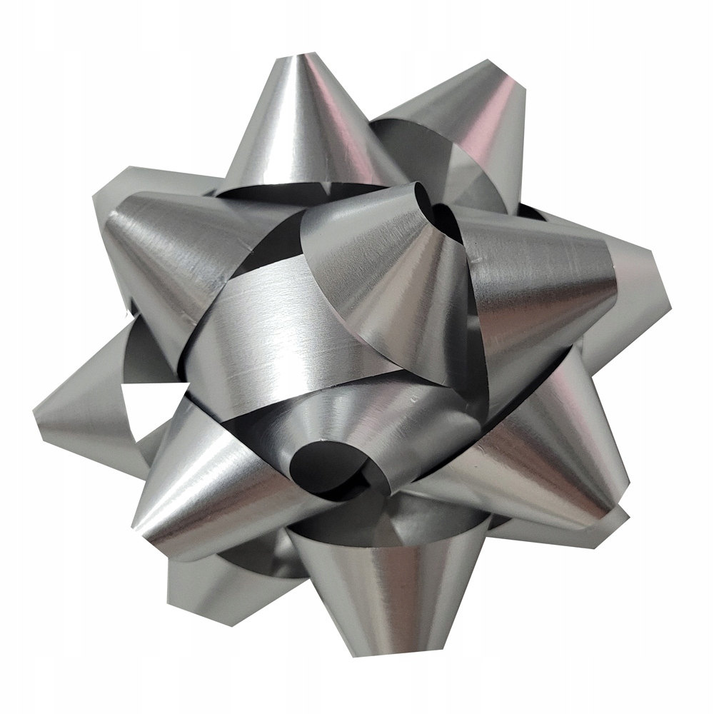 

Rozetka Srebrna Kokarda do prezentów 5,5cm 6MM