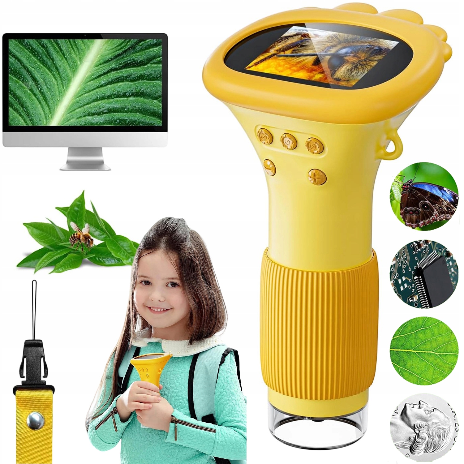Mikroskop Pro Děti Digitální Vzdělávací Led Kapesní Přiblížení 1000X