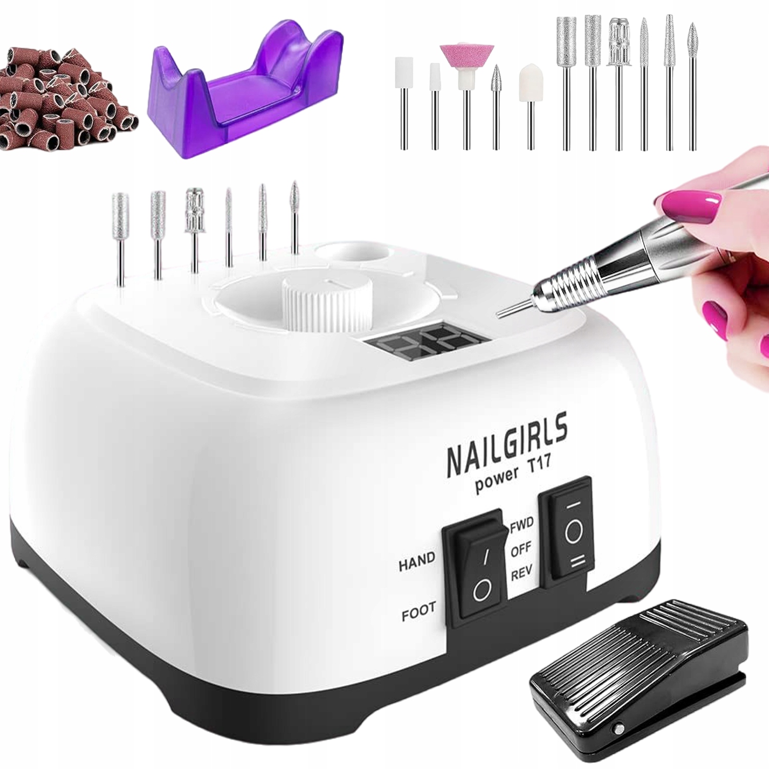 Bruska Manikúra Pedikúra Profesionální Sada Fréz