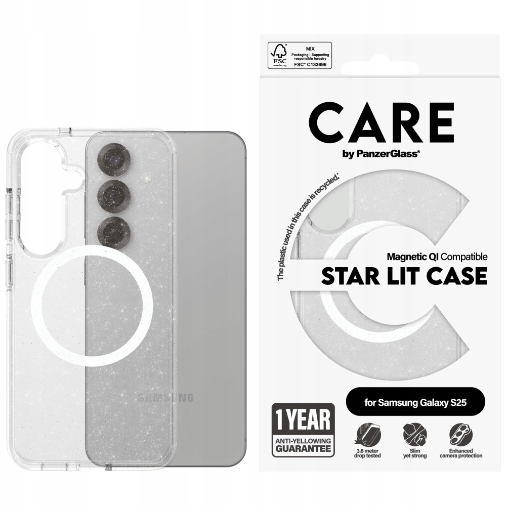 Care by PanzerGlass Star Lit MagSafe pouzdro Brokátové pouzdro pro Galaxy S25 5G