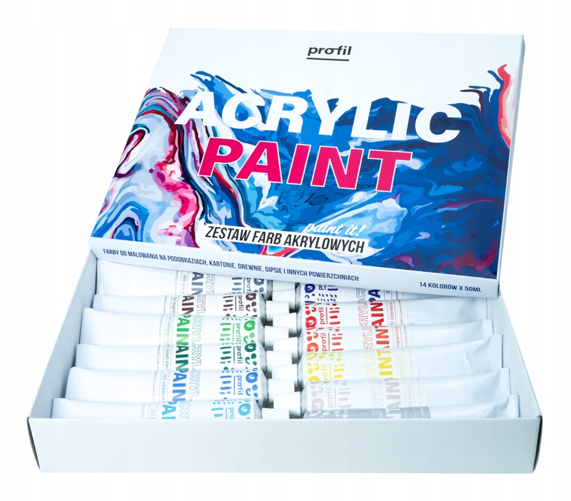 Zestaw dużych farb akrylowych 5 kolorów do malowania na płótnie 5x300ml Rodzaj farby akrylowe