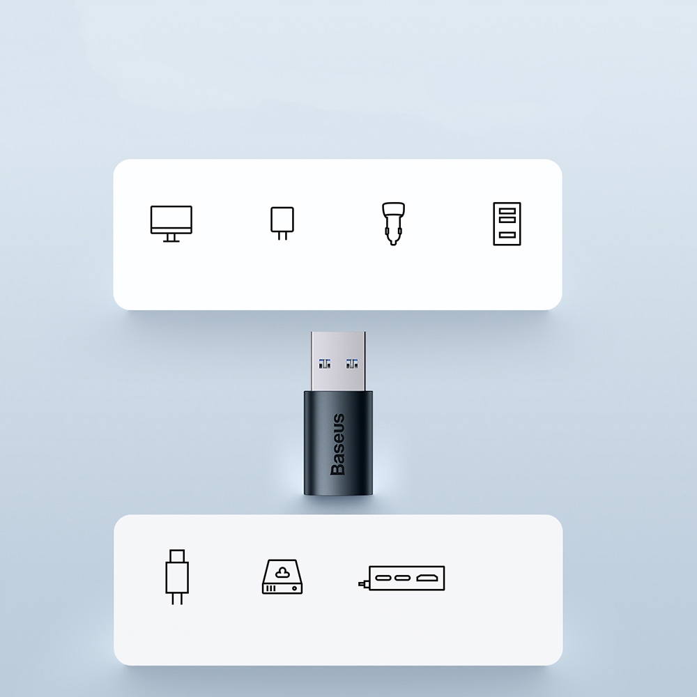 BASEUS ADAPTER PRZEJŚCIÓWKA OTG PRZESYŁ DANYCH ŁADOWANIE USB-C do USB-A Zastosowanie USB, FireWire
