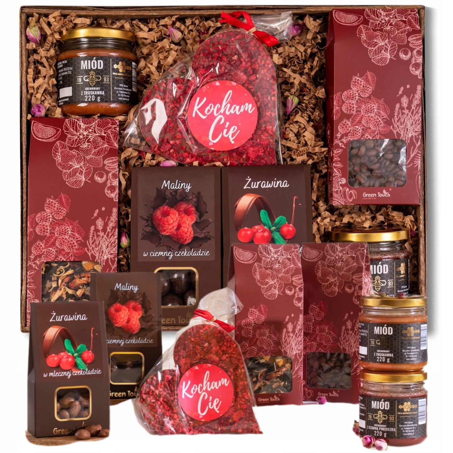 Kosz Prezentowy Zestaw Herbat Czekolada Serce Na Wielkanoc Upominek