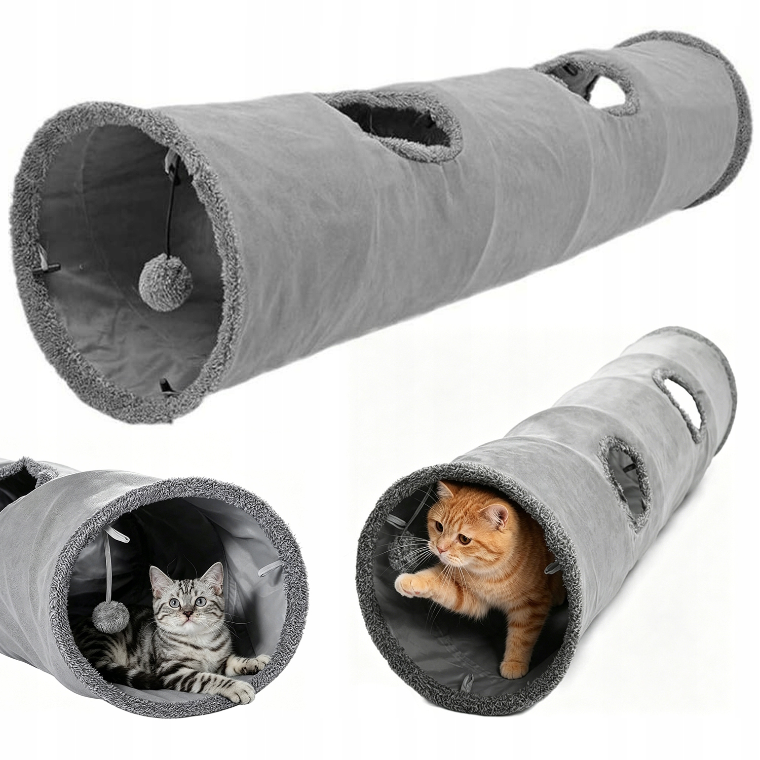 Tunel Pro Zvířata A Králíky Psů, Šedý, Skládací, 130 CM