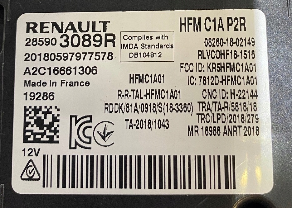 RENAULT MEGANE IV LIFT MODULE CONTROL UNIT 285903089R