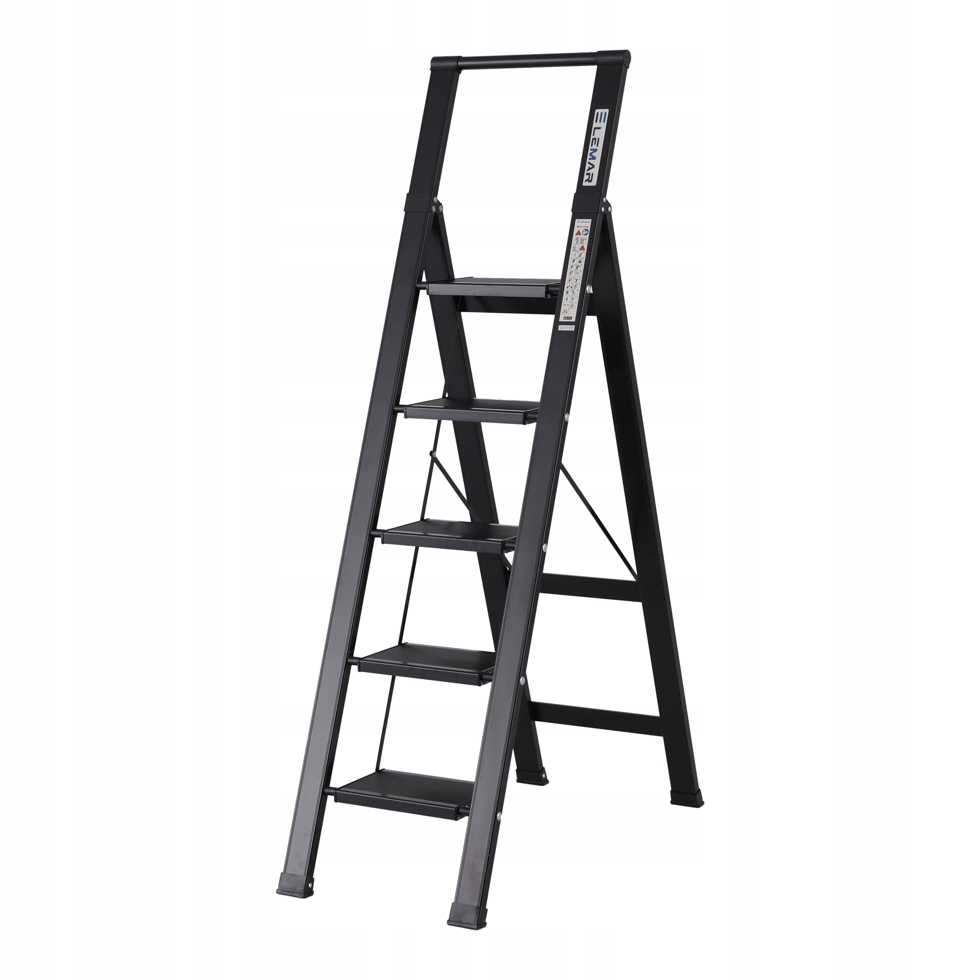 Žebřík 5-stupňový hliníkový skládací Slim Space Lemar 031105