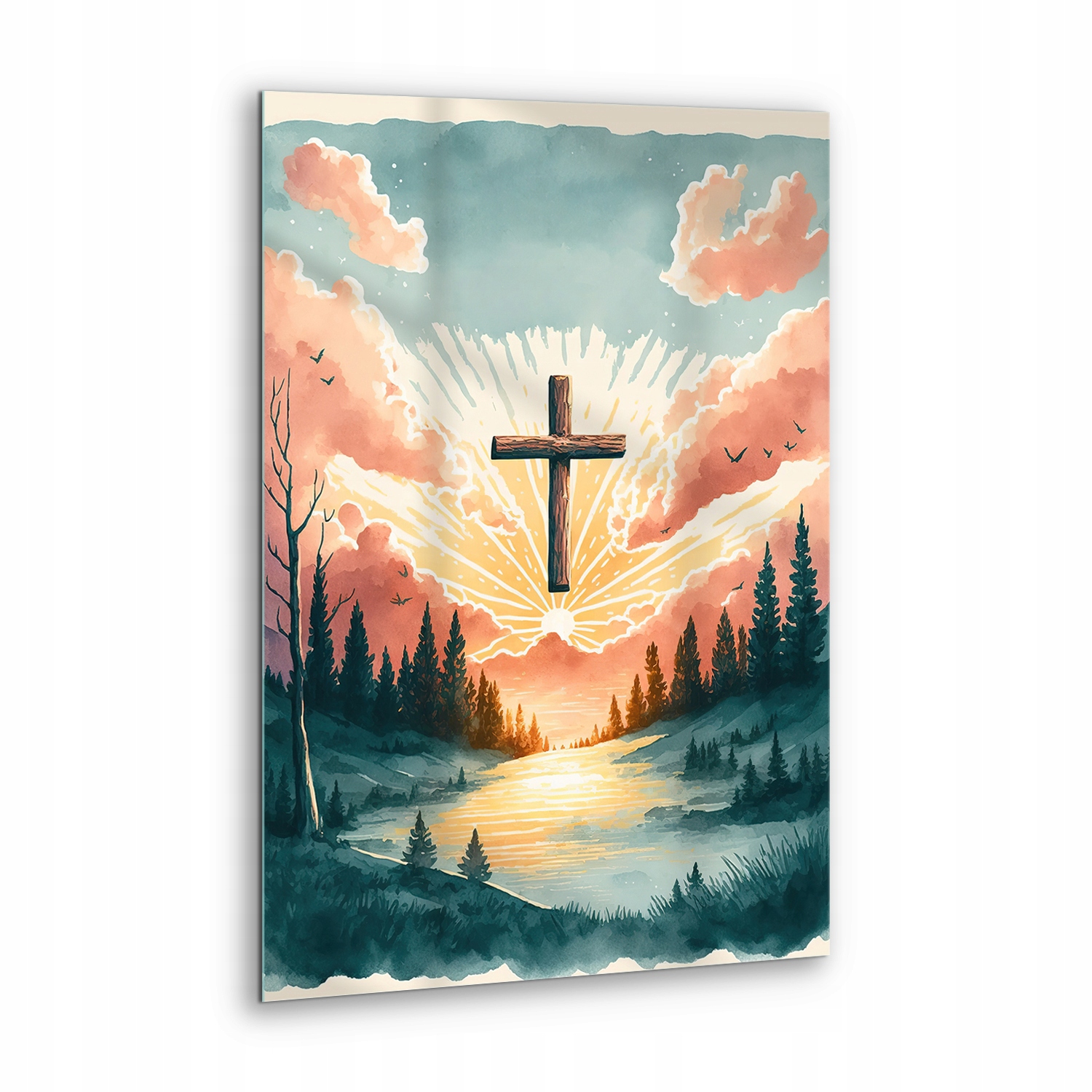 Foto-Obraz dekorace Kříž malovaná příroda