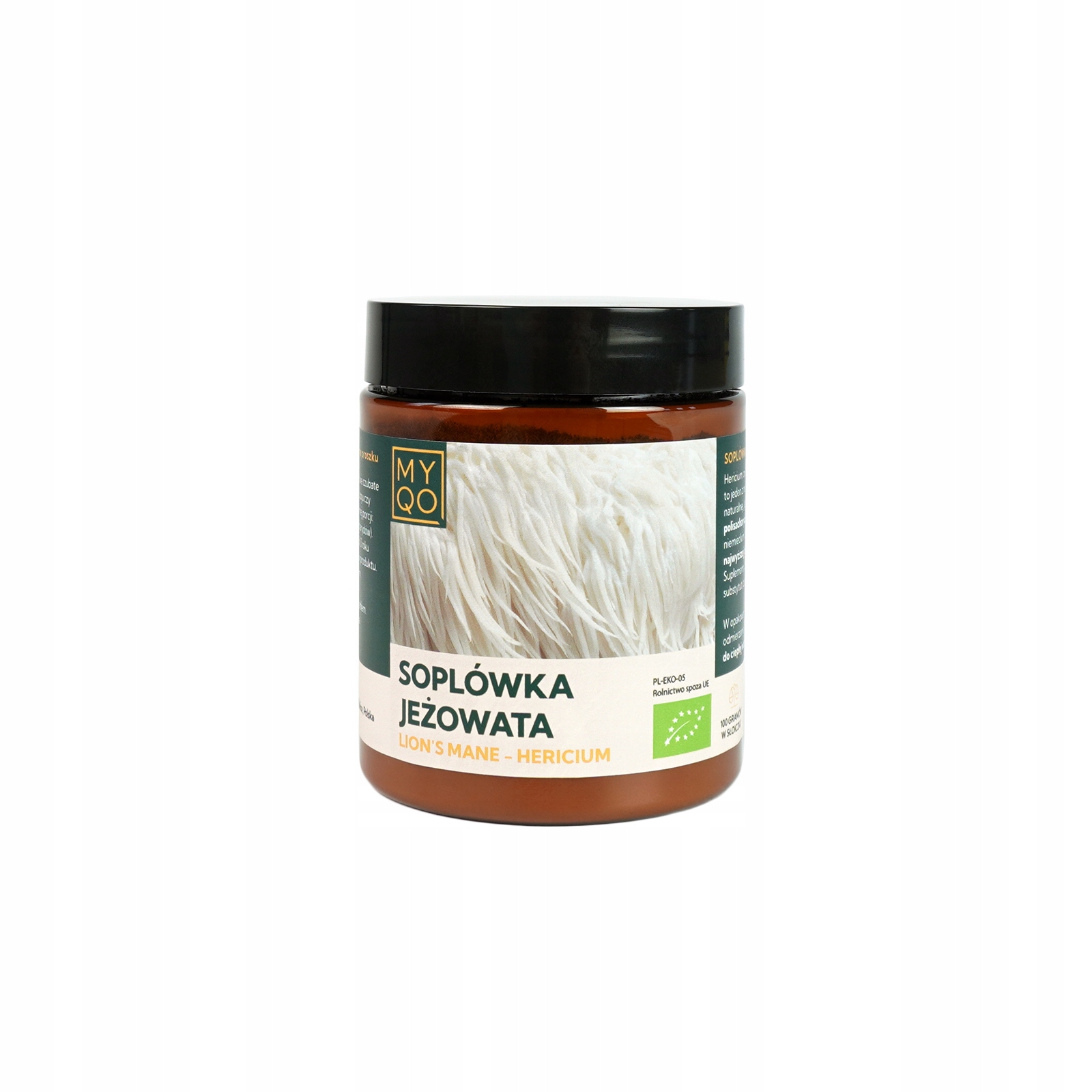 Myqo Hericium Bio 30% Trawienie Pamięć Konentracja Sen Proszek 100g.