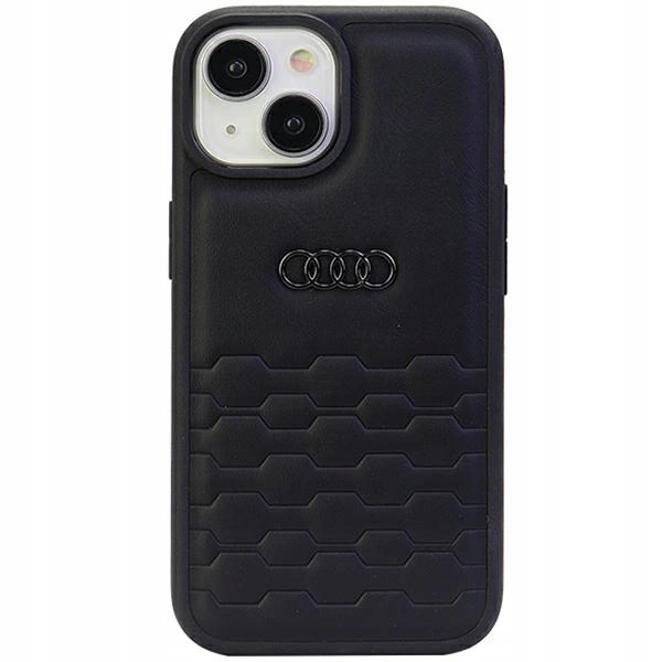 Syntetický kožený Pouzdro Audi Gt pro iPhone 15 Plus černý