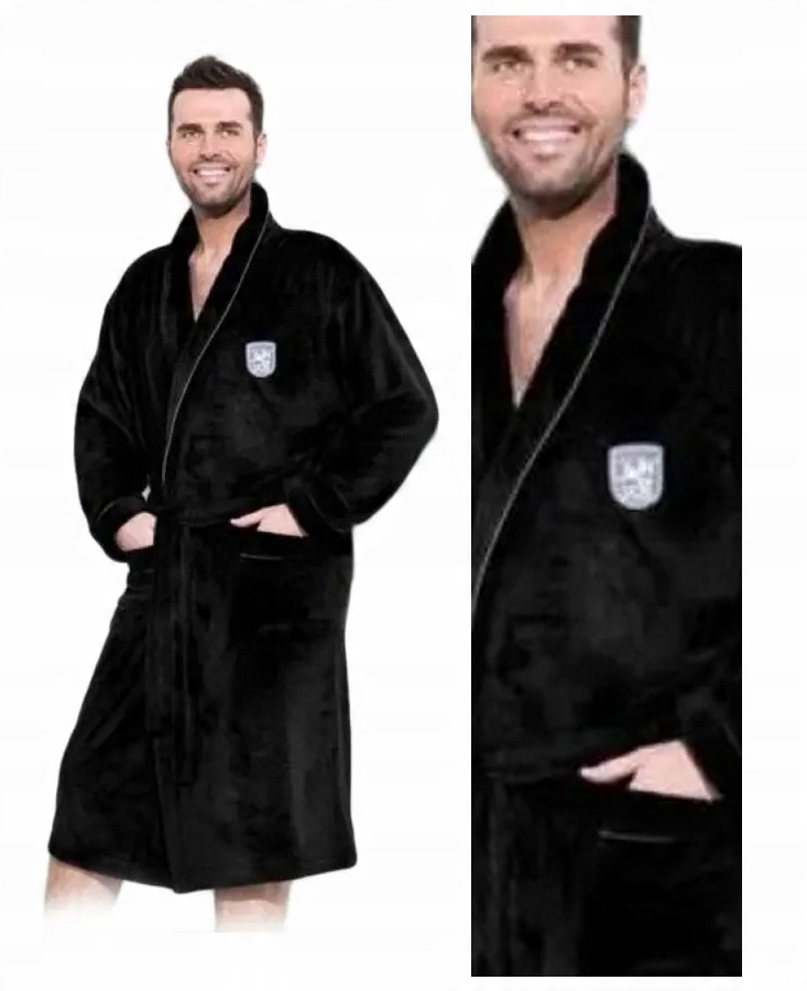 

szlafrok męski L&L Borys grafit Welursoft - XL