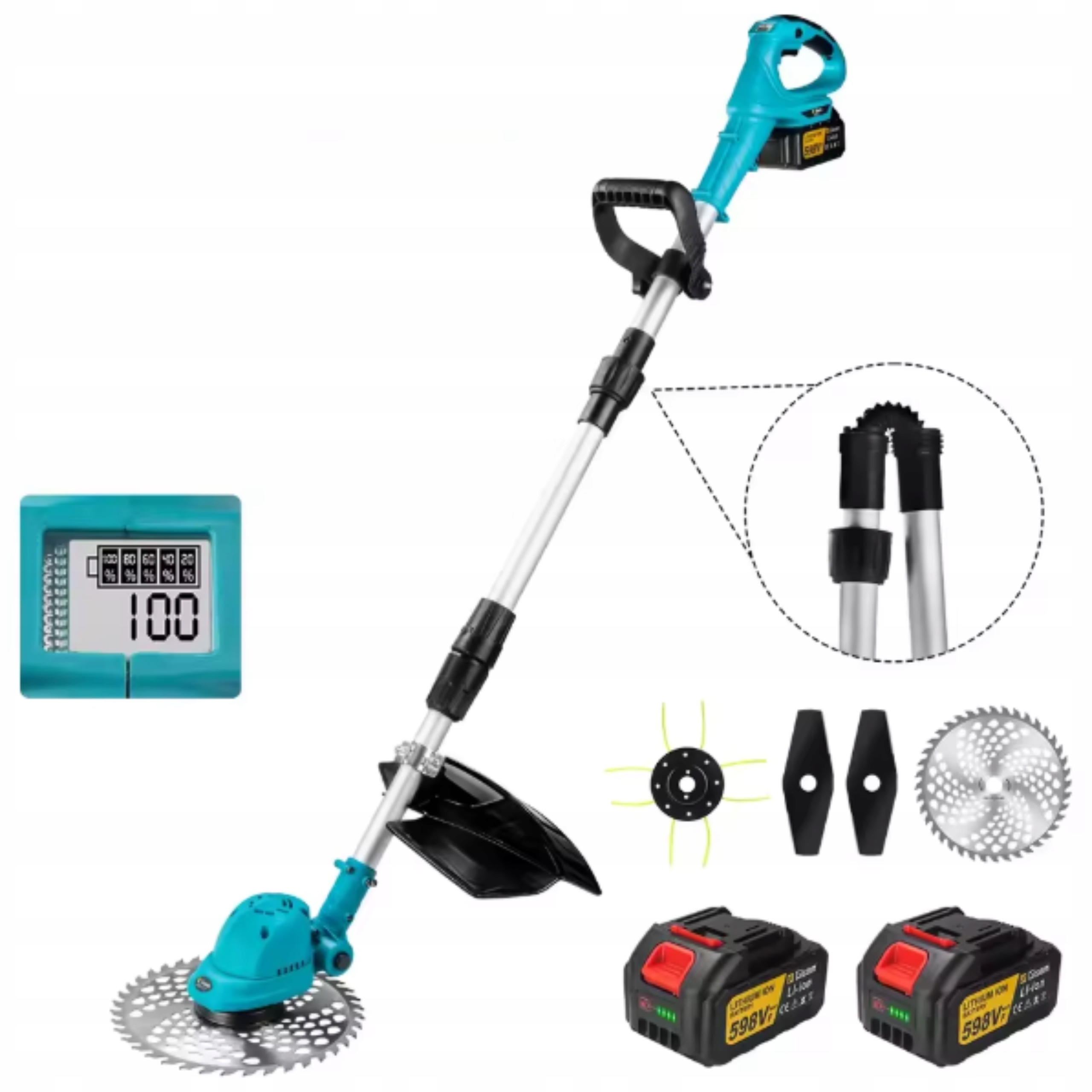 Aku Vyžínač Ruční 2xAku Akcesoria pro Trávy Křovinořez Set