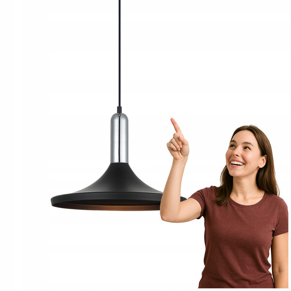 Závěsná lampa Lusty MDM-3027/1 Bk+cr Italux