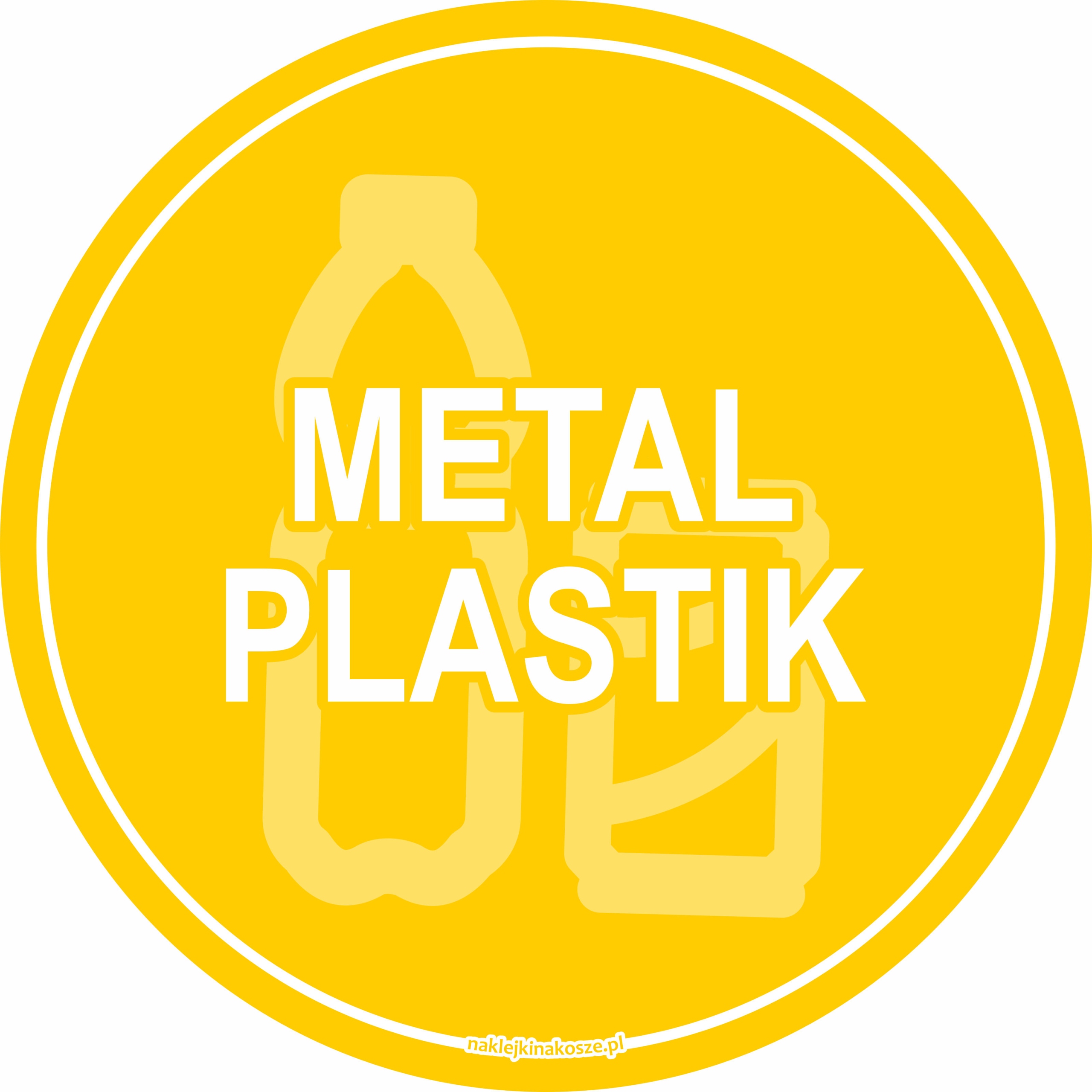 NAKLEJKA na kosz METAL i PLASTIK okrągła 30 cm