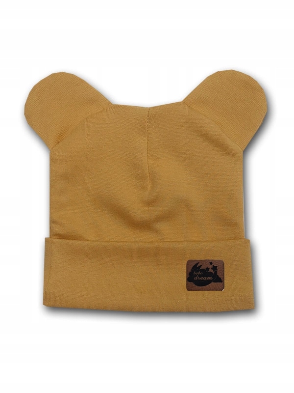 

Czapka Wiosenna z uszkami misia miodowa