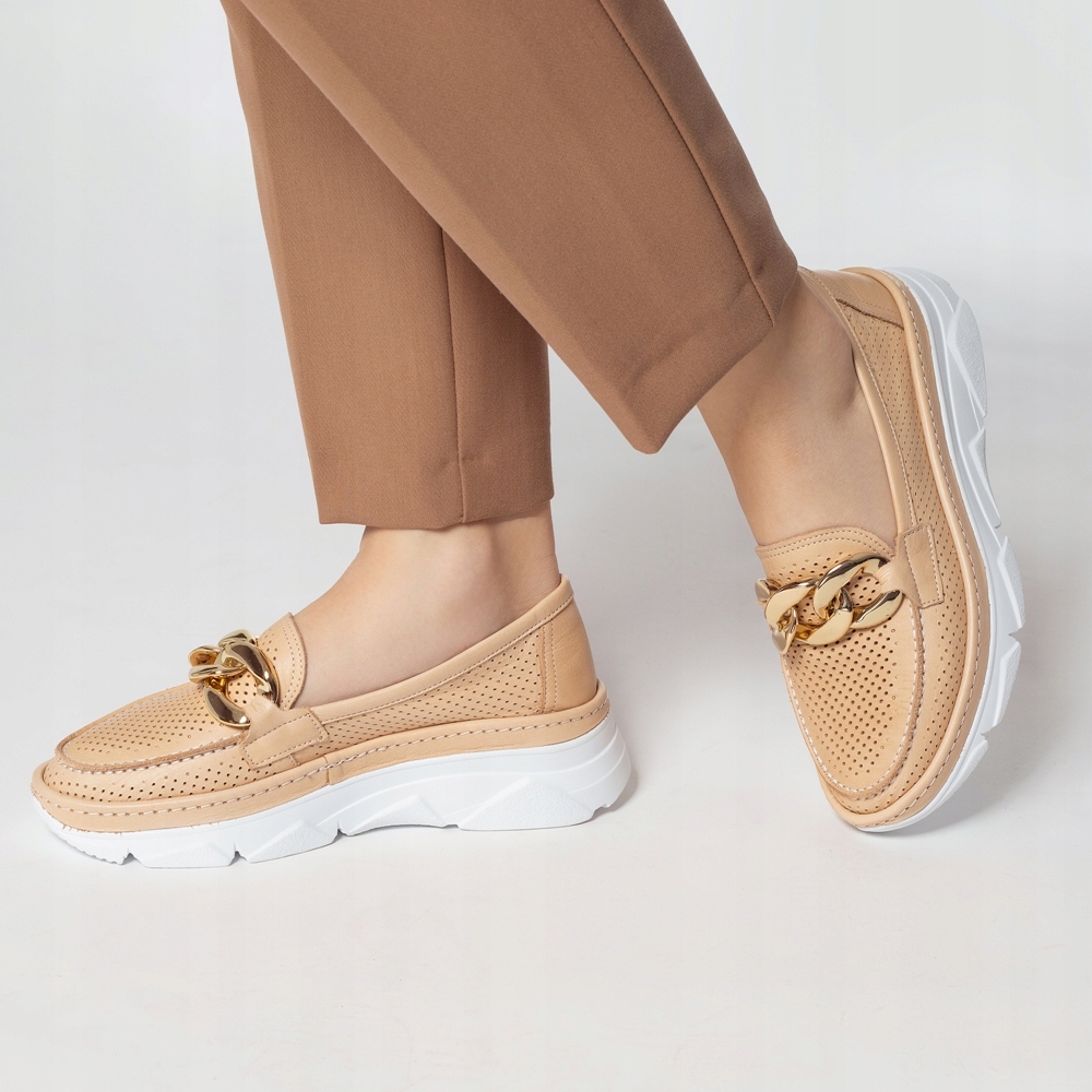 Beżowe mokasyny na platformie Toscanio BM 1004 38 Płeć kobieta