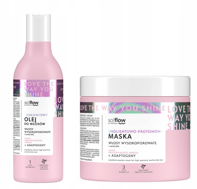 SO!FLOW ZESTAW WŁOSY WYSOKOPOROWATE OLEJ + MASKA