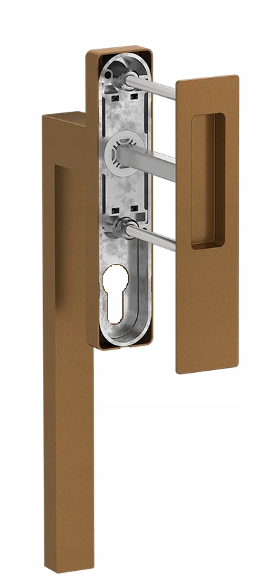 Medos klika pro posuvné dveře Hs s úchytem, starozlatá vložka