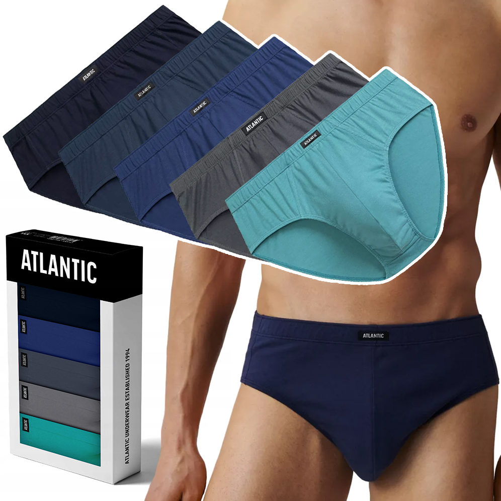 Atlantic 5SMP-003 pánské slipy slipy 100% bavlna klasické 5 Párů M