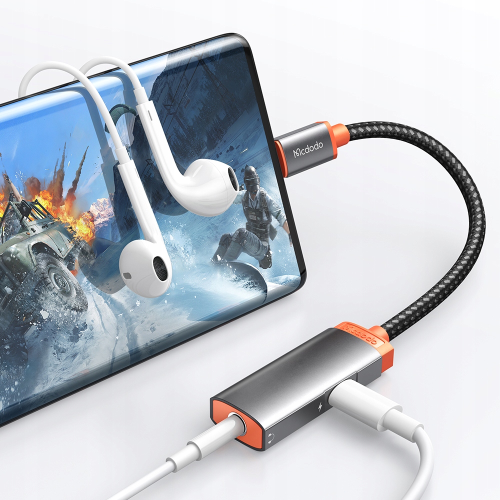 MCDODO PRZEJŚCIÓWKA ADAPTER USB C MINI JACK Z DAC Waga produktu z opakowaniem jednostkowym 0.1 kg