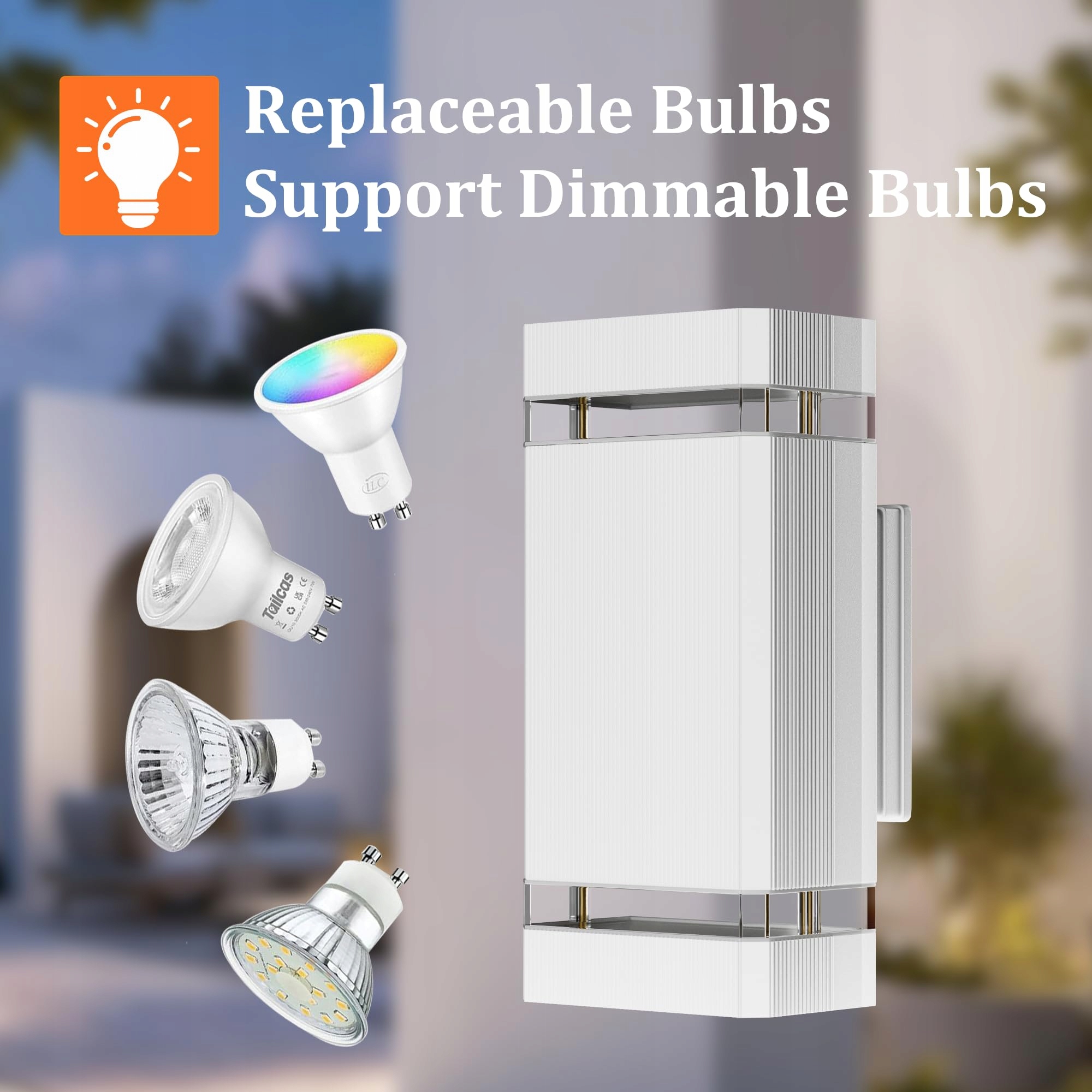 Lampa Zewnętrzna Ścienna Up Down Do Garażu Korytarza Biała IP65 AIPSUN — miniatura 7