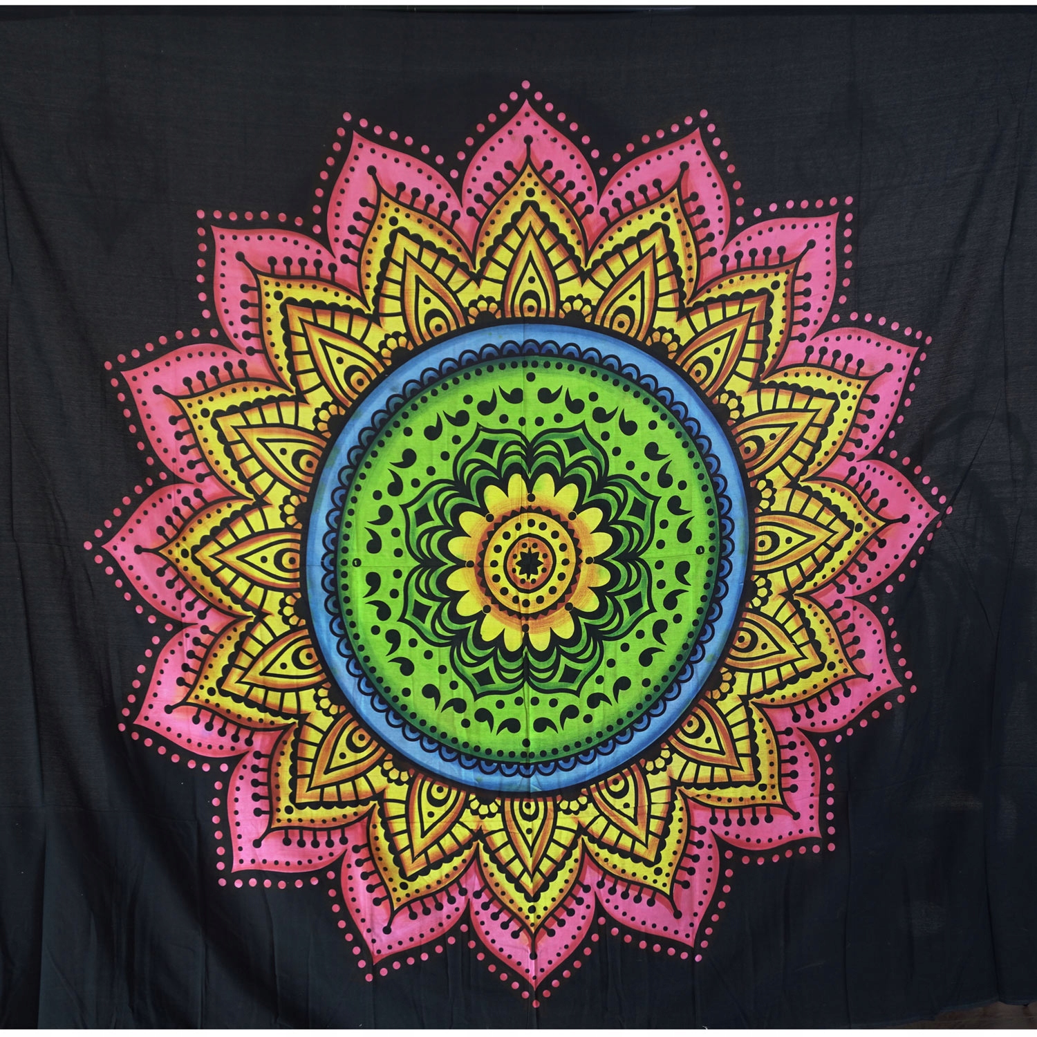 XXL Indický Přehoz Závěs Ubrus Mandala 210x230 424