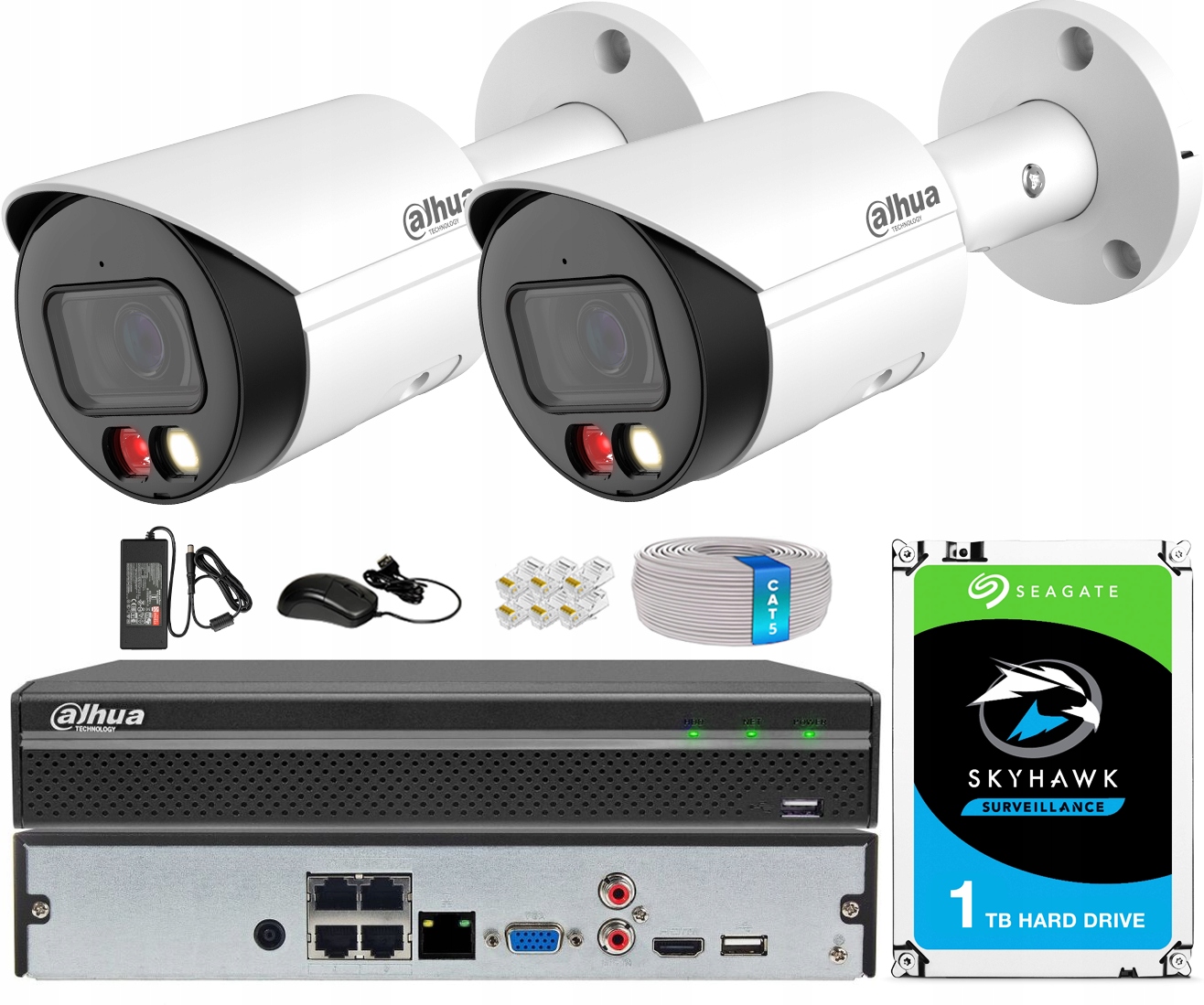 Ip monitorování pro rozšíření 2 kamery 5Mpx Ir/led rekordér 4 kanály 1TB