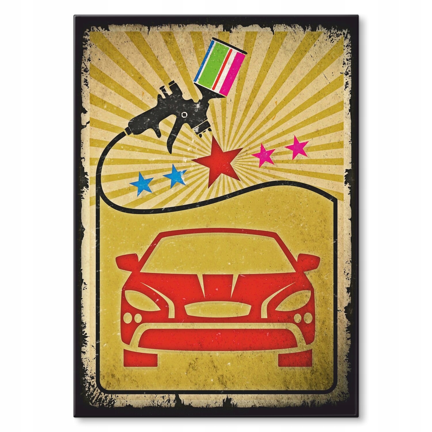 Kovový plakát Car paint Dárek 22 x 31 cm